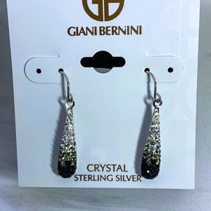 Crystal sterling silver dangle earring